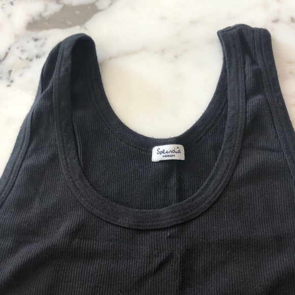 Splendid black tee top ribbed Med tank - Picture 4 of 7